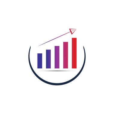Grafik Simgesi beyaz üzerine izole edilmiş modaya uygun düz stil. Web sitesi tasarım uygulamanız için grafik çubuğu simgesi UI.