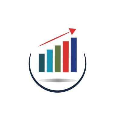 Grafik Simgesi beyaz üzerine izole edilmiş modaya uygun düz stil. Web sitesi tasarım uygulamanız için grafik çubuğu simgesi UI.