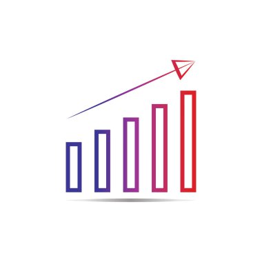 Grafik Simgesi beyaz üzerine izole edilmiş modaya uygun düz stil. Web sitesi tasarım uygulamanız için grafik çubuğu simgesi UI.