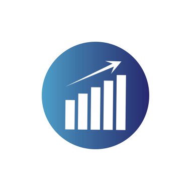 Grafik Simgesi beyaz üzerine izole edilmiş modaya uygun düz stil. Web sitesi tasarım uygulamanız için grafik çubuğu simgesi UI.