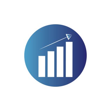 Grafik Simgesi beyaz üzerine izole edilmiş modaya uygun düz stil. Web sitesi tasarım uygulamanız için grafik çubuğu simgesi UI.
