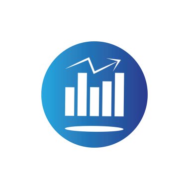 Grafik Simgesi beyaz üzerine izole edilmiş modaya uygun düz stil. Web sitesi tasarım uygulamanız için grafik çubuğu simgesi UI.