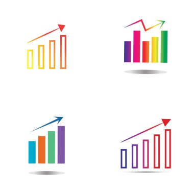 Grafik Simgesi beyaz üzerine izole edilmiş modaya uygun düz stil. Web sitesi tasarım uygulamanız için grafik çubuğu simgesi UI.