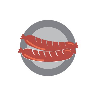 Sosis Simgesi İllüstrasyon vektör arkaplanı