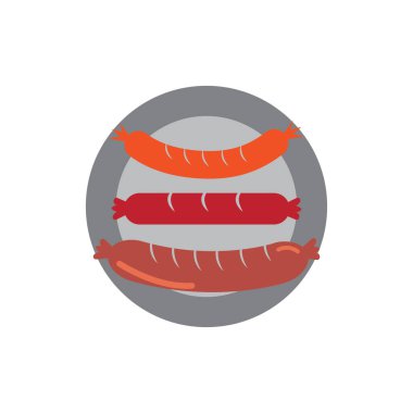 Sosis Simgesi İllüstrasyon vektör arkaplanı