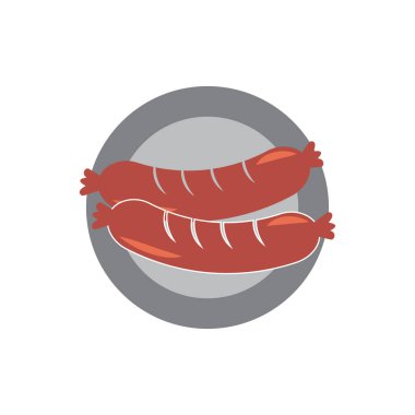Sosis Simgesi İllüstrasyon vektör arkaplanı