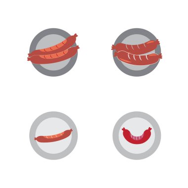 Sosis Simgesi İllüstrasyon vektör arkaplanı