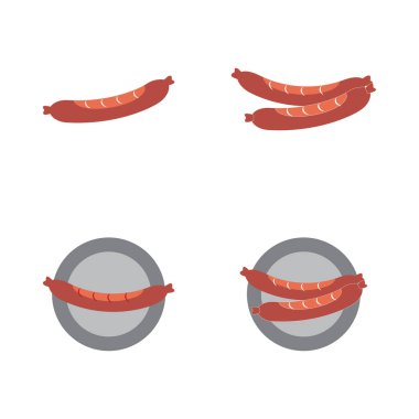 Sosis Simgesi İllüstrasyon vektör arkaplanı