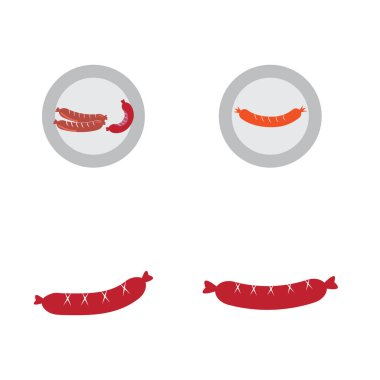 Sosis Simgesi İllüstrasyon vektör arkaplanı