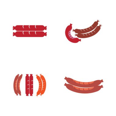 Sosis Simgesi İllüstrasyon vektör arkaplanı