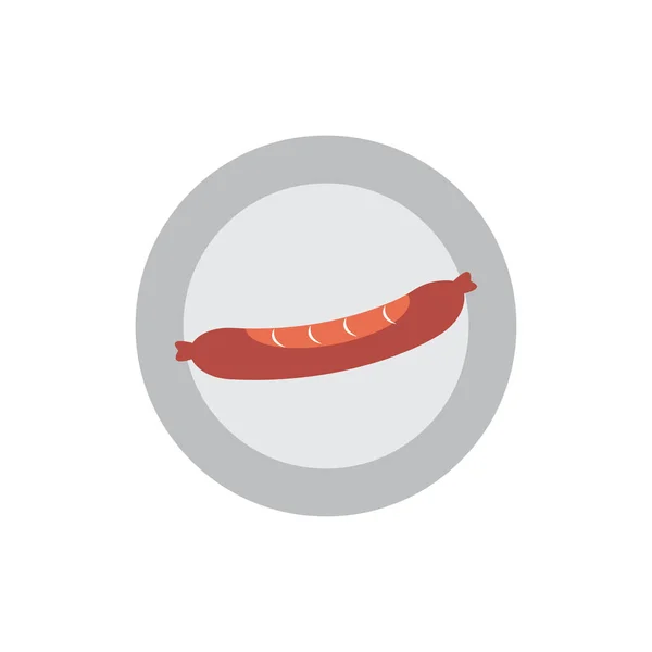 Icône Saucisse Illustration Fond Vectoriel — Image vectorielle