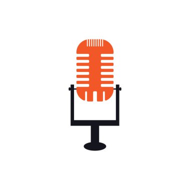  Mikrofon sembol tasarımı ikon vektör arkaplanı