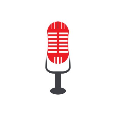  Mikrofon sembol tasarımı ikon vektör arkaplanı