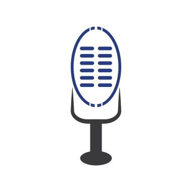  Mikrofon sembol tasarımı ikon vektör arkaplanı