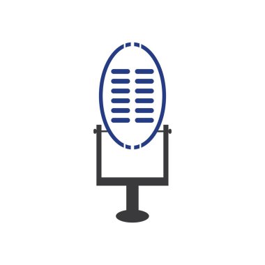  Mikrofon sembol tasarımı ikon vektör arkaplanı