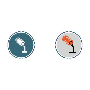  Mikrofon sembol tasarımı ikon vektör arkaplanı