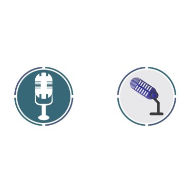  Mikrofon sembol tasarımı ikon vektör arkaplanı