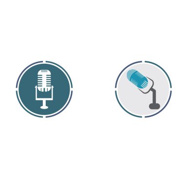  Mikrofon sembol tasarımı ikon vektör arkaplanı