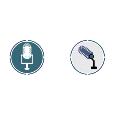  Mikrofon sembol tasarımı ikon vektör arkaplanı