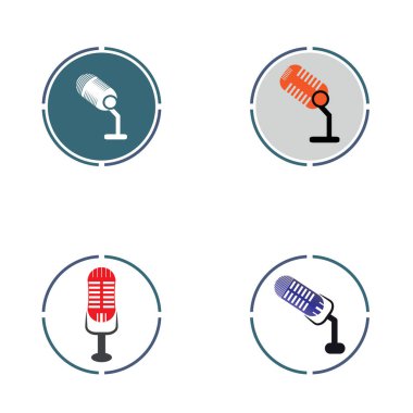  Mikrofon sembol tasarımı ikon vektör arkaplanı