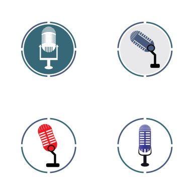  Mikrofon sembol tasarımı ikon vektör arkaplanı