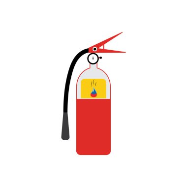 Yangın söndürme ikonu, koruma ekipmanları, acil durum işareti, güvenlik sembolü 