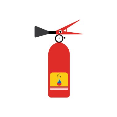 Yangın söndürme ikonu, koruma ekipmanları, acil durum işareti, güvenlik sembolü 