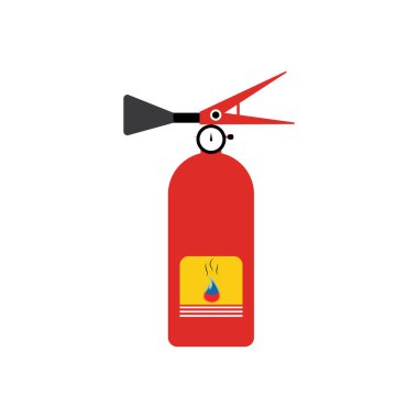 Yangın söndürme ikonu, koruma ekipmanları, acil durum işareti, güvenlik sembolü 