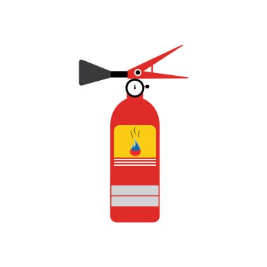 Yangın söndürme ikonu, koruma ekipmanları, acil durum işareti, güvenlik sembolü 