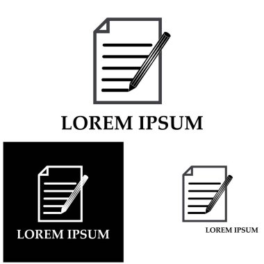 Belge Kullanıcı Arayüzü Ana Hattı Simge Logo Vektörü İllüstrasyonunu Yaz