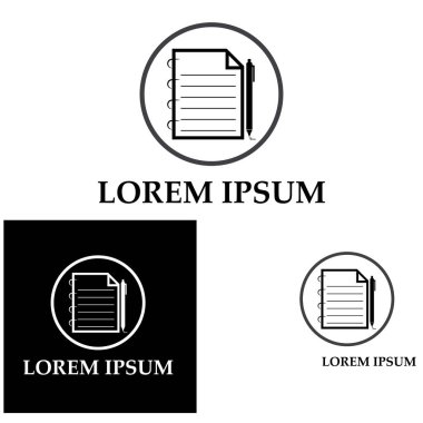 Belge Kullanıcı Arayüzü Ana Hattı Simge Logo Vektörü İllüstrasyonunu Yaz