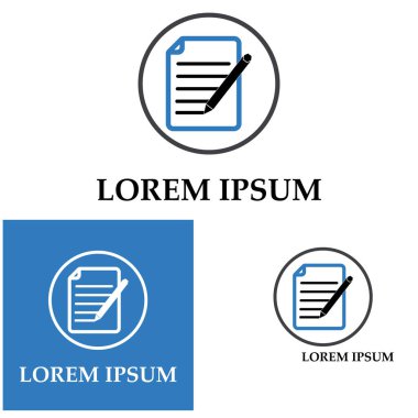 Belge Kullanıcı Arayüzü Ana Hattı Simge Logo Vektörü İllüstrasyonunu Yaz