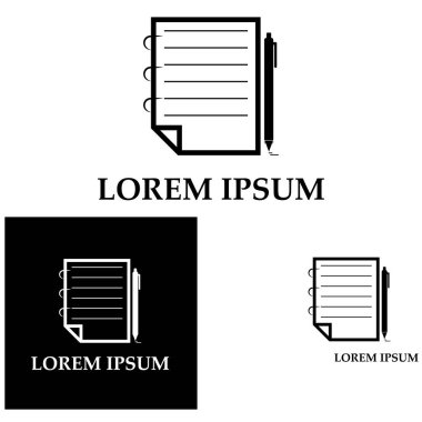Belge Kullanıcı Arayüzü Ana Hattı Simge Logo Vektörü İllüstrasyonunu Yaz