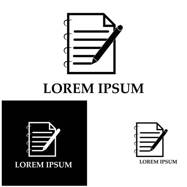 Escribir Documento Interfaz Usuario Esquema Icono Logo Vector Ilustración — Archivo Imágenes Vectoriales