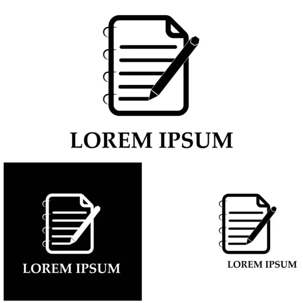 Escrever Documento Resumo Interface Usuário Icon Logo Vector Ilustração — Vetor de Stock