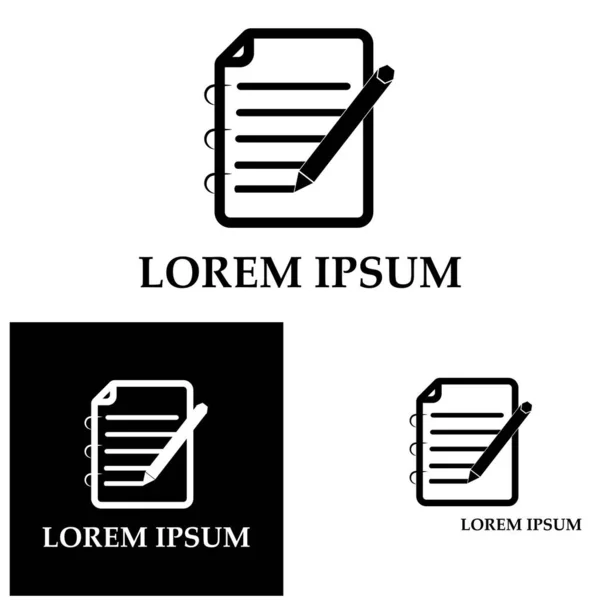 Escrever Documento Resumo Interface Usuário Icon Logo Vector Ilustração — Vetor de Stock