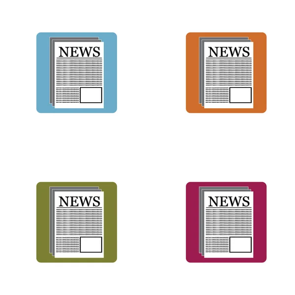 Newspaper Icon Vector Symbol Background — Stock Vector