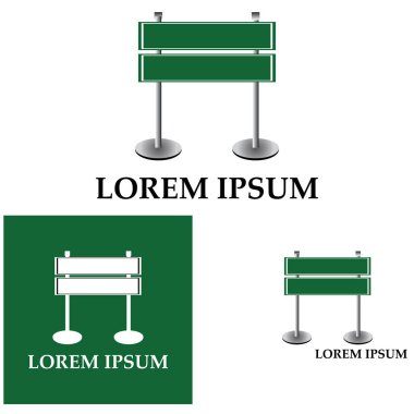 İzole edilmiş beyaz arkaplanda boş yol işareti vektörü kümesi