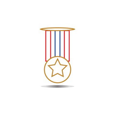 Madalya simgesi vektör arkaplan şablonu çizimi