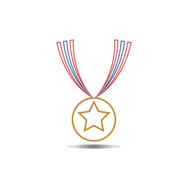 Madalya simgesi vektör arkaplan şablonu çizimi