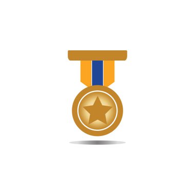 Madalya simgesi vektör arkaplan şablonu çizimi