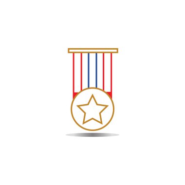 Madalya simgesi vektör arkaplan şablonu çizimi