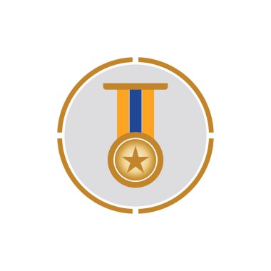 Madalya simgesi vektör arkaplan şablonu çizimi