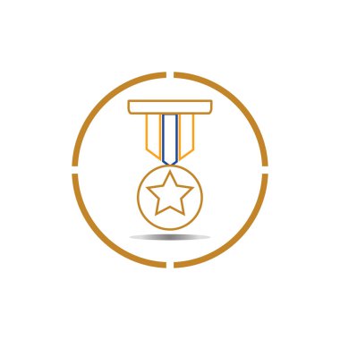 Madalya simgesi vektör arkaplan şablonu çizimi