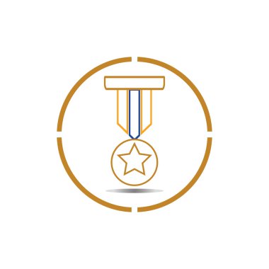 Madalya simgesi vektör arkaplan şablonu çizimi