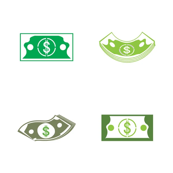 Dólar Icono Vectorial Plantilla Fondo Ilustración — Vector de stock