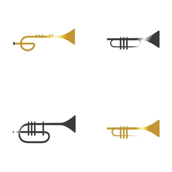 Trompet Müzik Enstrümanı Vektör Simgesi — Stok Vektör