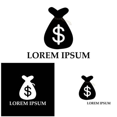 Dolar sembollü para çantası vektör simgesi simgesi 