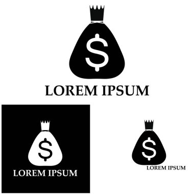 Dolar sembollü para çantası vektör simgesi simgesi 