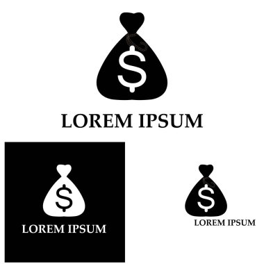 Dolar sembollü para çantası vektör simgesi simgesi 